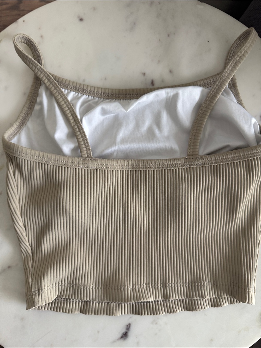 Year or Ours Ribbed Spaghetti Strap Crop Top  Sise XS